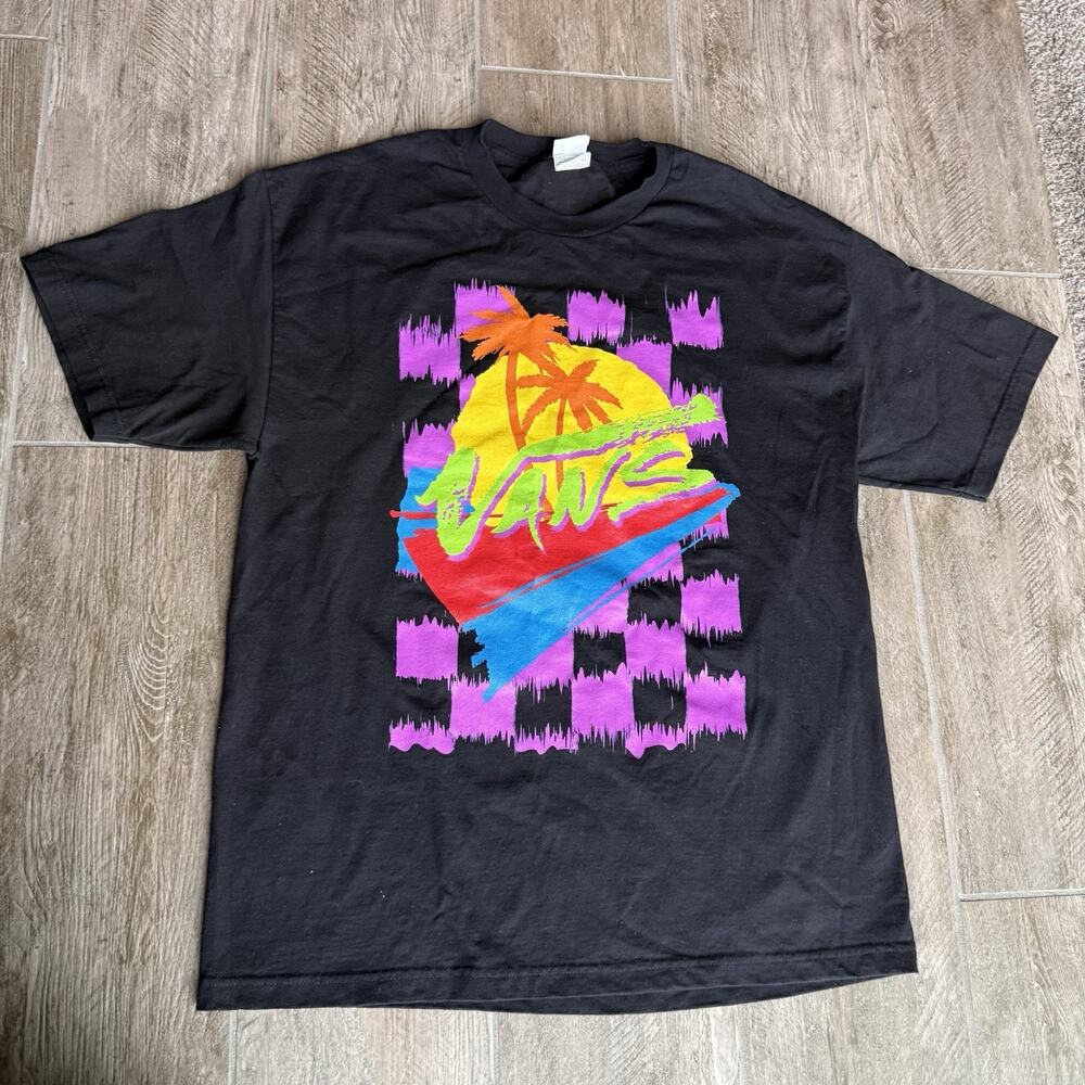 Vans T Shirt Mens size XL Black Vintage 1990s Retro Skateboard Surf Tee